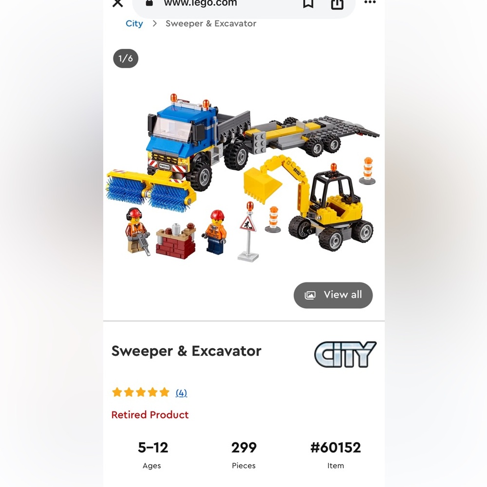 LEGO City Great Vehicles Sweeper & Excavator 60152 - Picture 2 of 7